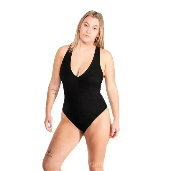 Sexy Scoop One Piece Black Bodysuit - Picture 7 of 8